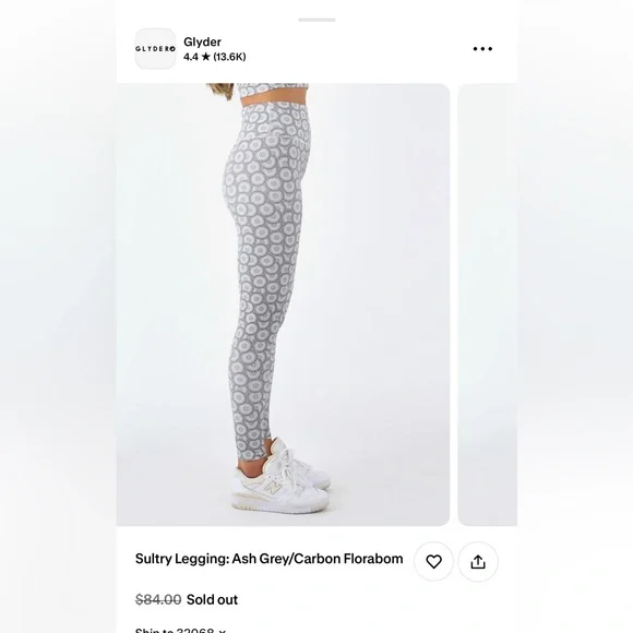 Glyder Women’s Gray Geometric Print Leggings, New with tags - Picture 4 of 5